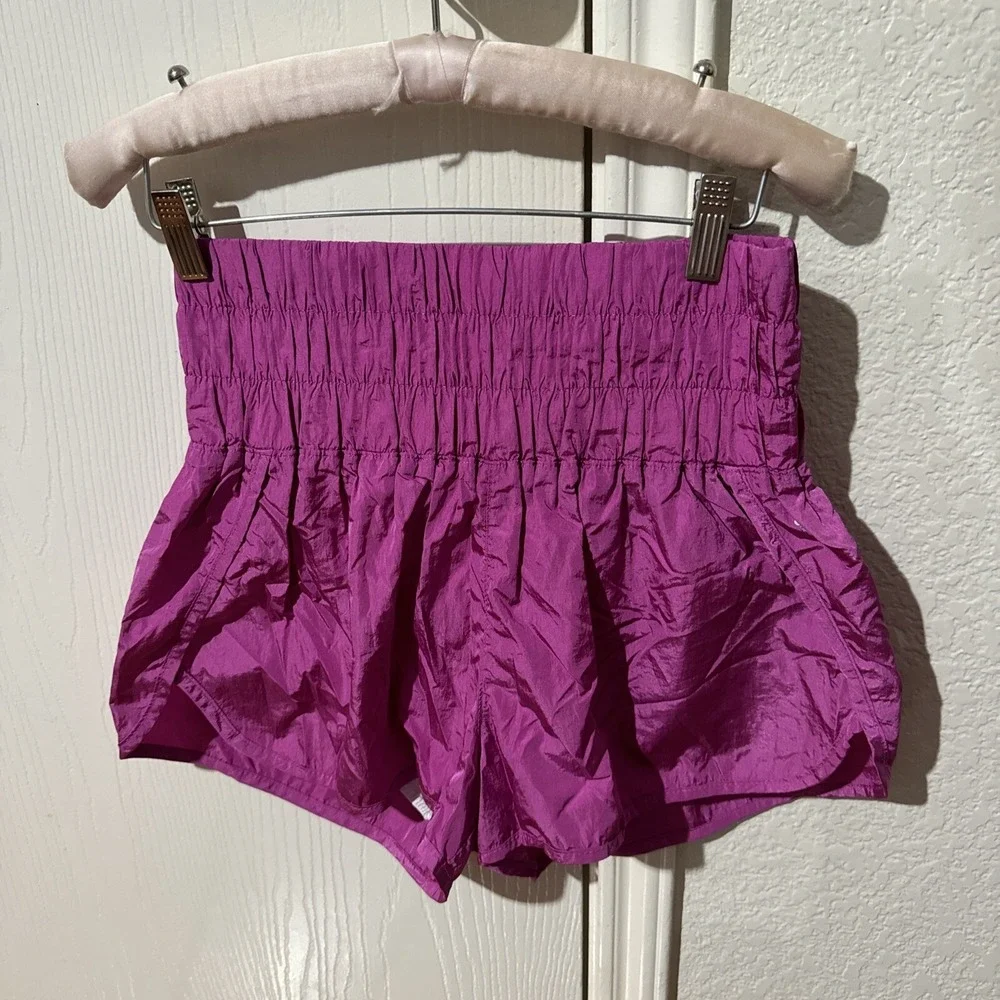 Free People Medium Hot Pink Shorts High Rise Athletic